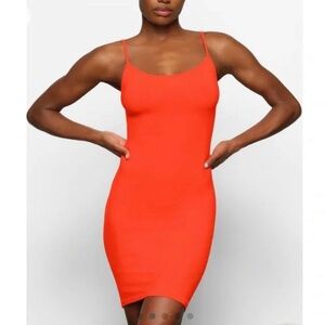 SKIMS Vibrant Orange Mini Dress